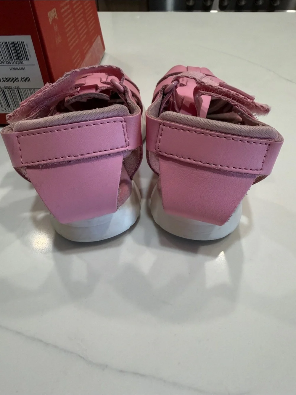 Camper Kids Pink Closed-Toe Fisherman Sandals